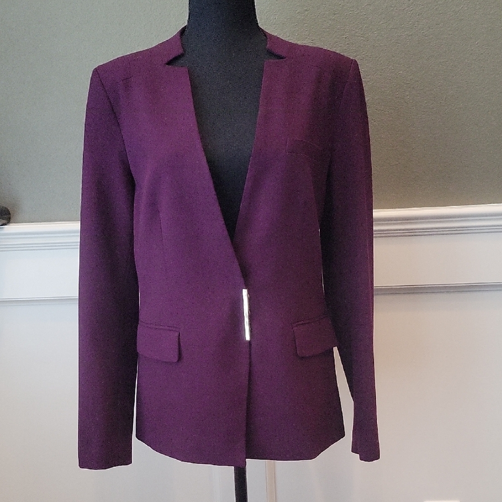 Calvin Klein Purple Blazer Tailored Professional Suit Jacket